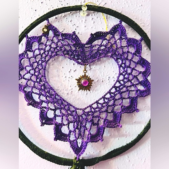 Hand Crocheted Heart Wall Accent - Picture 3 of 3